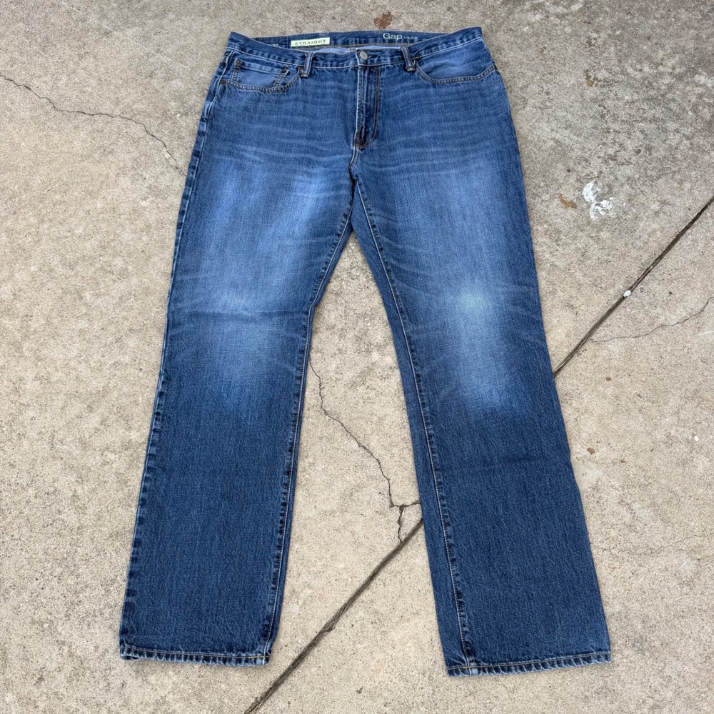 Gap Straight Jeans Mens 36x32 Blue Denim 1969 Classic Casual Workwear Pants